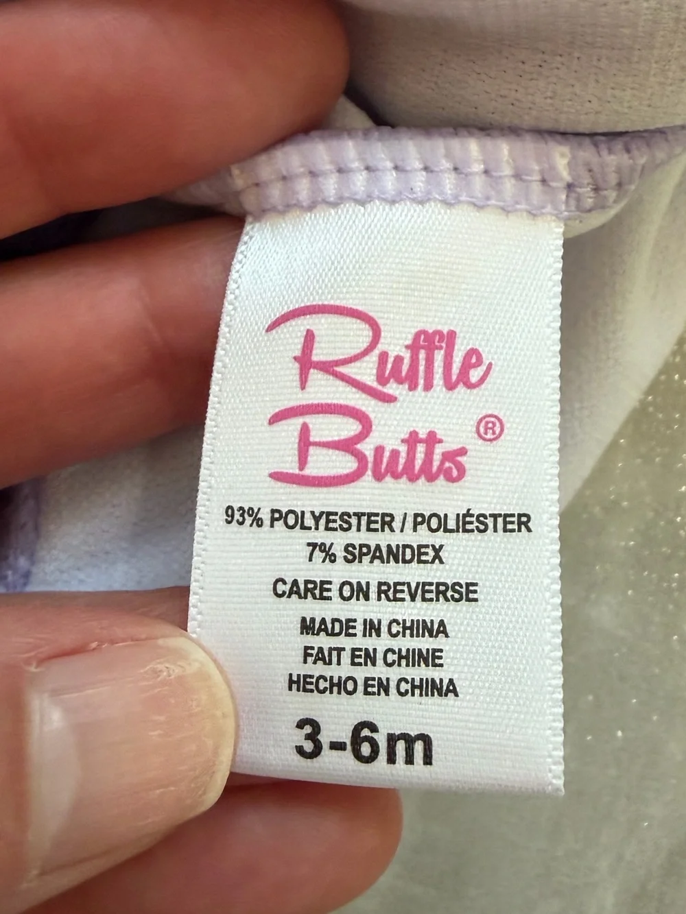 NWT RuffleButts Lavender Purple Textured Seersucker One-Piece Swimsuit Girl 3-6M
